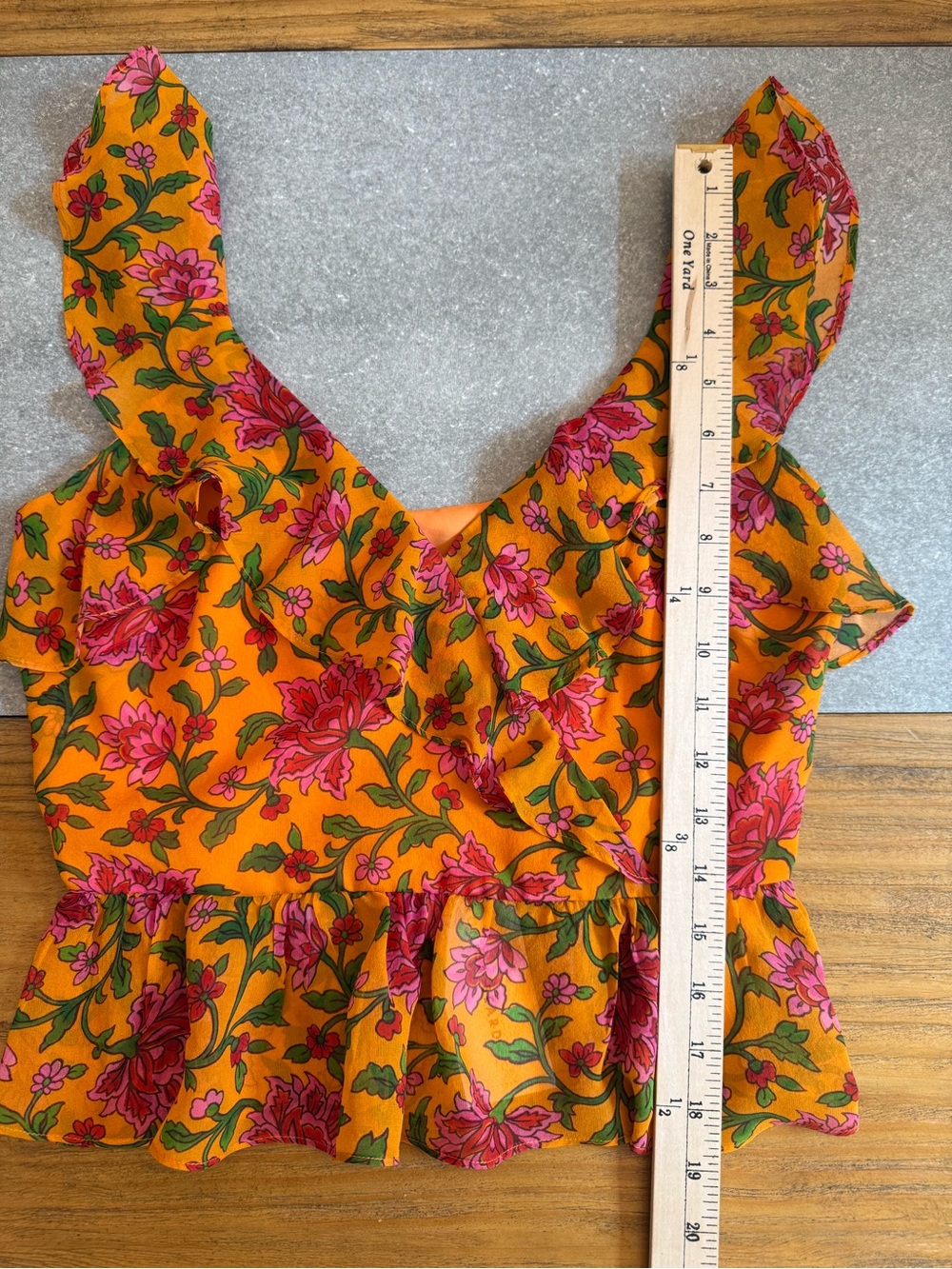 Veronica Beard Randa Top Silk Ruffle Peplum Floral Size 0 NWT - Picture 8 of 14
